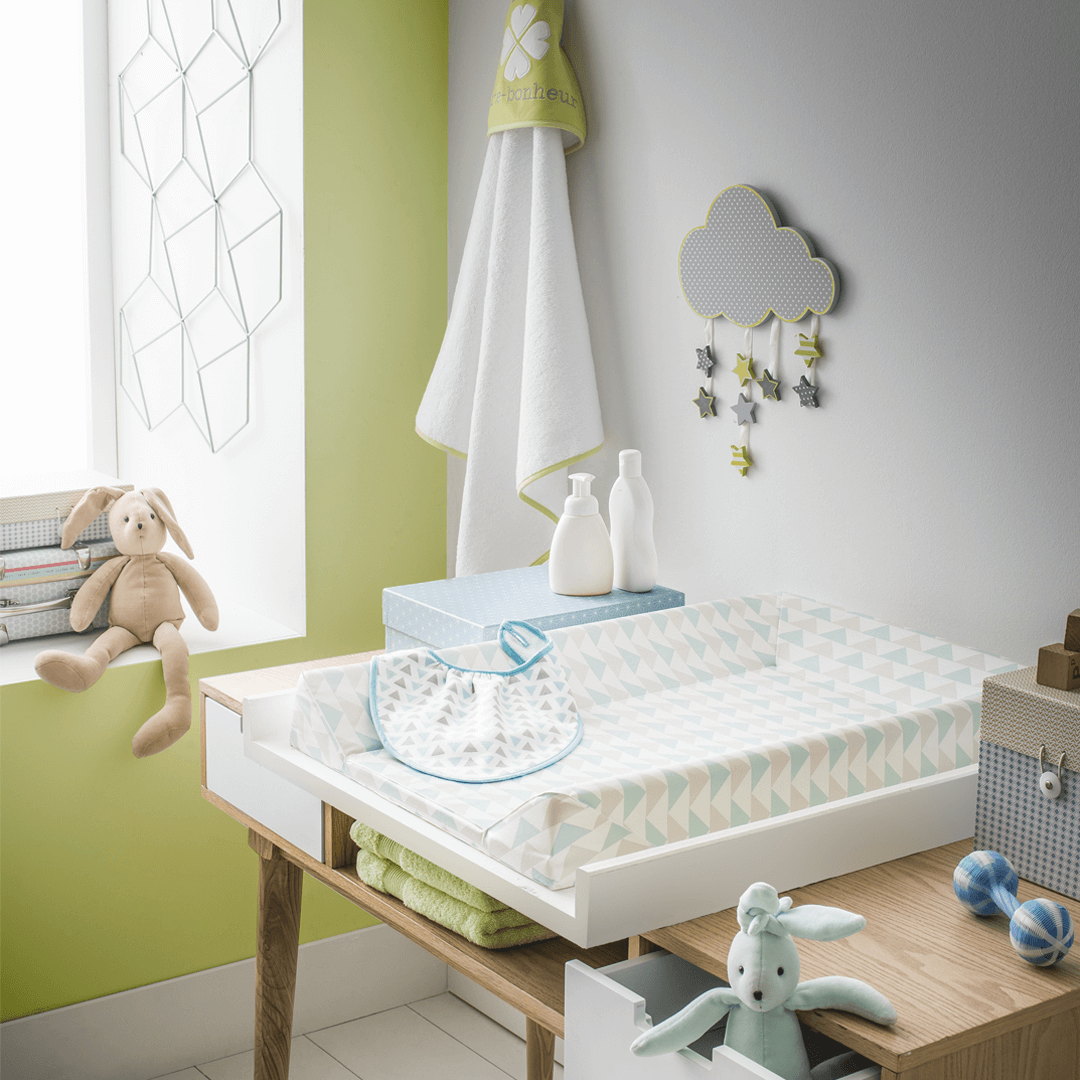 Matelas à langer luxe 50x70 cm Géométrique bleu - 