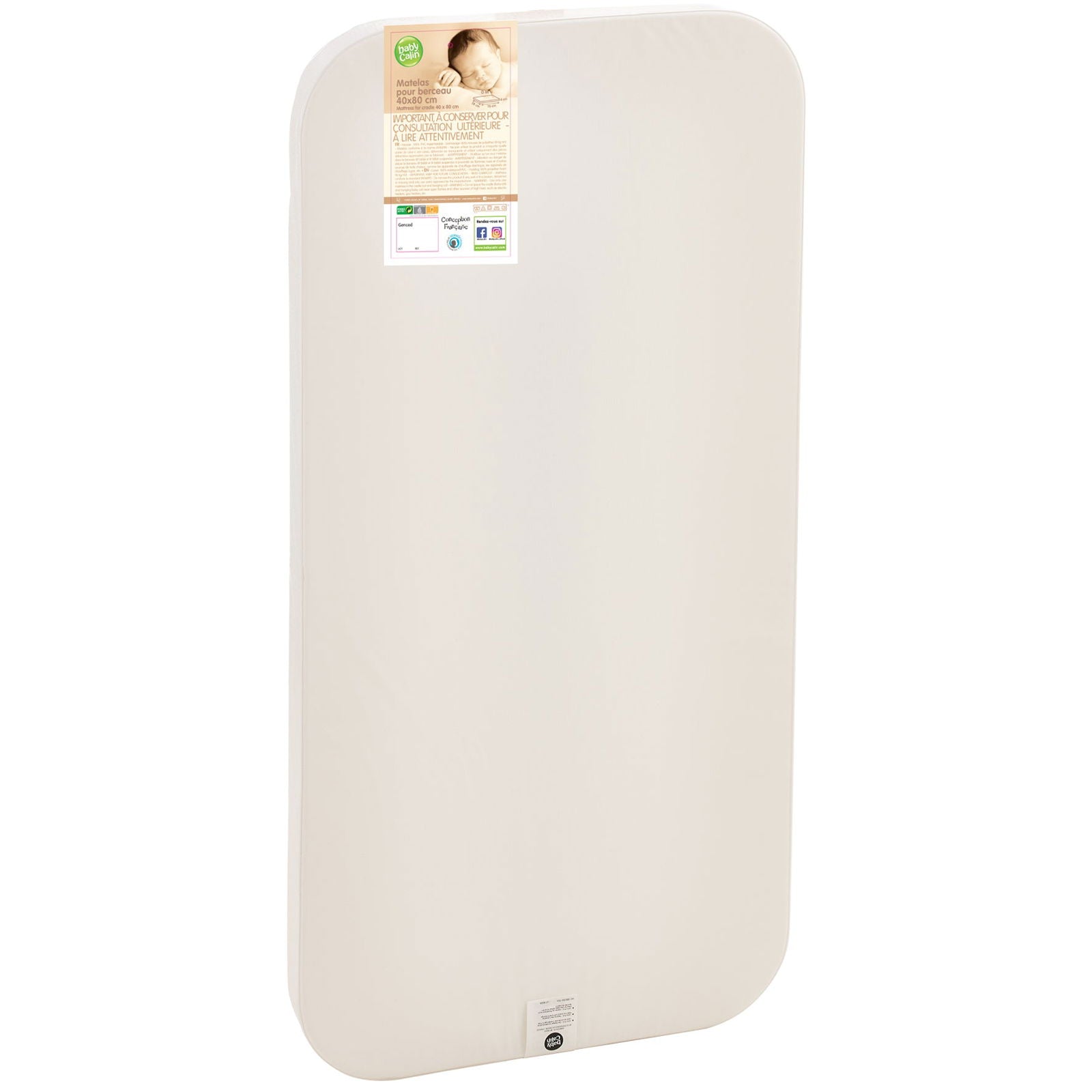 Matelas berceau et nacelle imperméable 38x78 cm - 