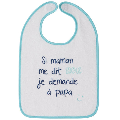 Bavoir aimanté Maman/Papa - 6 mois - Babycalin