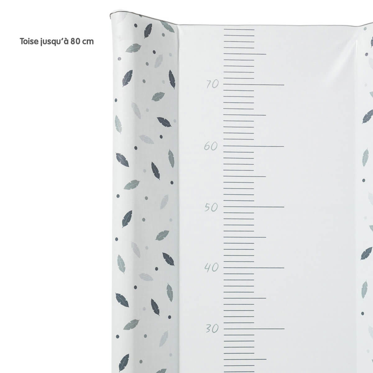 Plan à langer à poser 50x70 cm - Plumes grises - 
