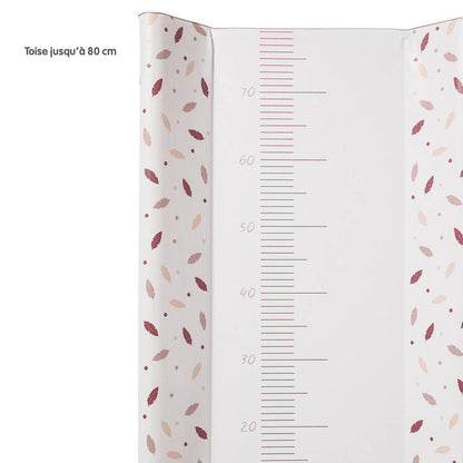 Plan à langer à poser 50x70 cm - Plumes roses - 