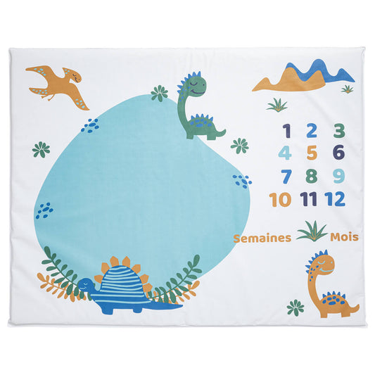 Tapis de jeu en PVC 72x92 cm avec étapes bébé - Funny Dino - Babycalin