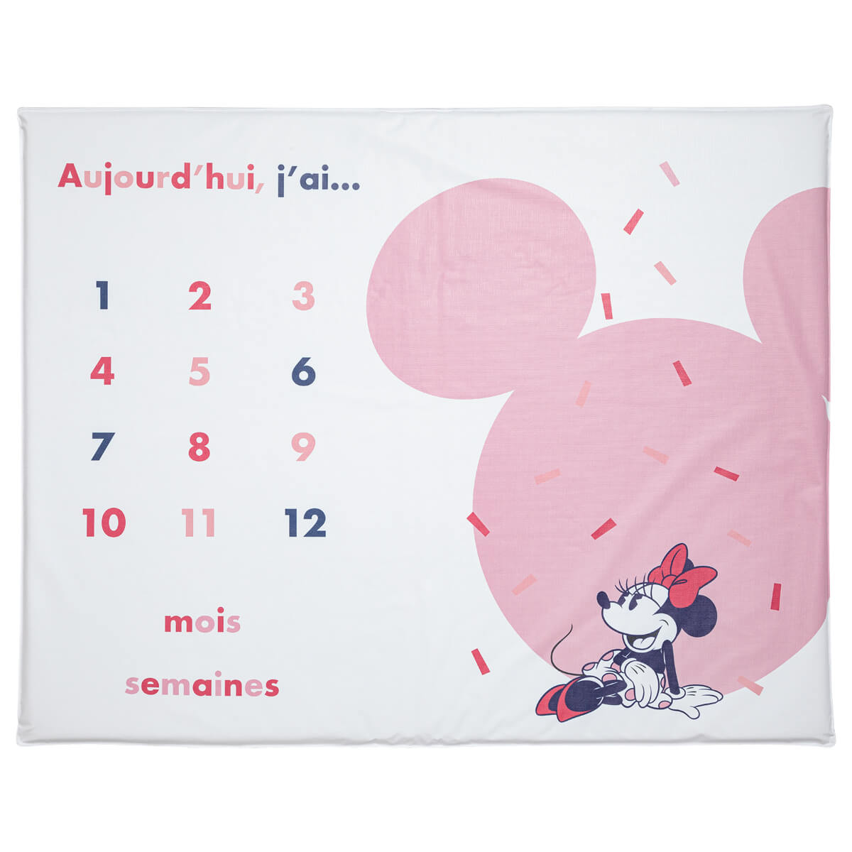 Tapis de jeu en PVC 72x92 cm avec étapes bébé - Minnie Confettis - Disney Baby