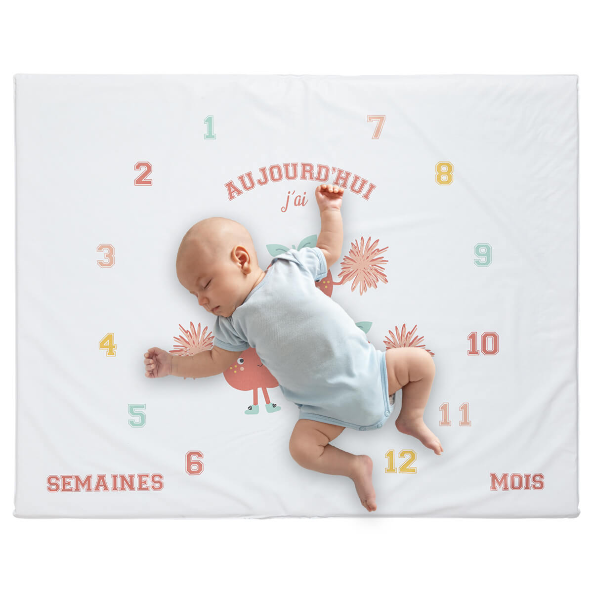 Tapis de jeu en PVC 72x92 cm avec étapes bébé - Smoothie - 