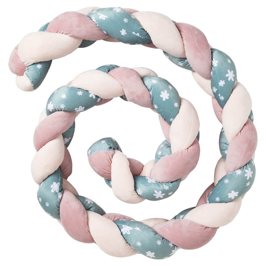 Tresse de decoration - 250 cm - Fleurs rose/vert - BB Malin