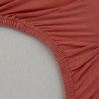 Draps housse bébé 70x140 cm Coton - Lot de 2 - Rose / Terracotta