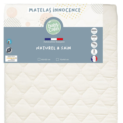 Matelas bébé Innocence Bio 70x140cm - 18 kg/m3 - 