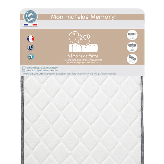 Matelas lit Memory 60x120 cm - 24kg/m3 - Little Band