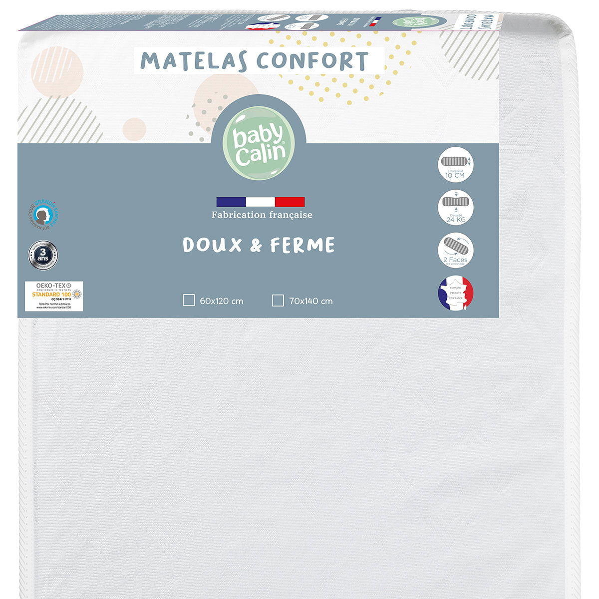 Matelas lit Confort 70x140 cm - 24kg/m3 - 