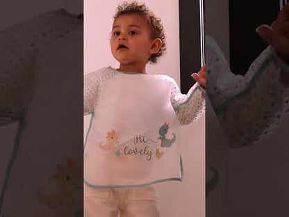 Bavoir bébé 37x42 cm imperméable - Bavoir tablier 12 mois - Dinosaures