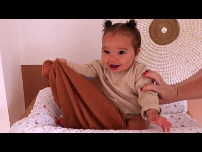 Matelas à langer bébé Flocons Bleu Vert - Matelas à langer pour bébé 50x70 cm