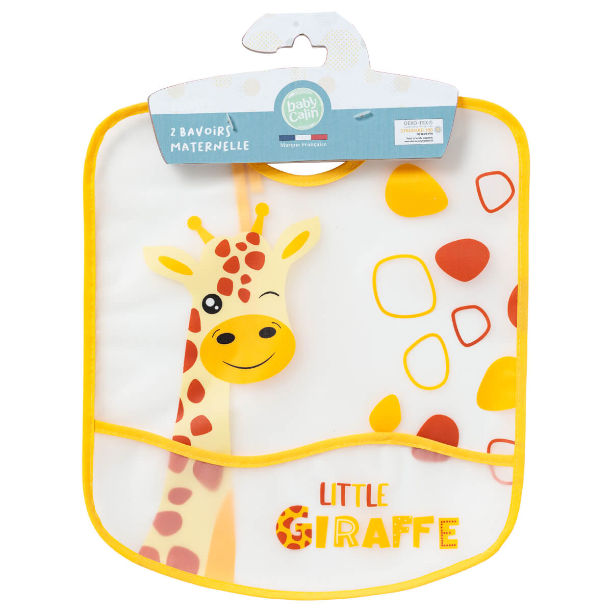Bavoir 6 mois imperméable à poche 28x32 cm - Girafe – BB Malin