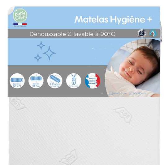 Matelas lit Hygiène Plus déhoussable - 70x140 cm Babycalin - BB Malin