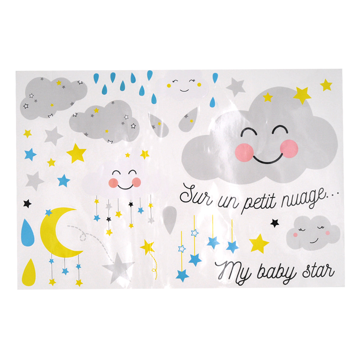 Stickers muraux décoratifs 46x68 cm Nuage Babycalin - BB Malin