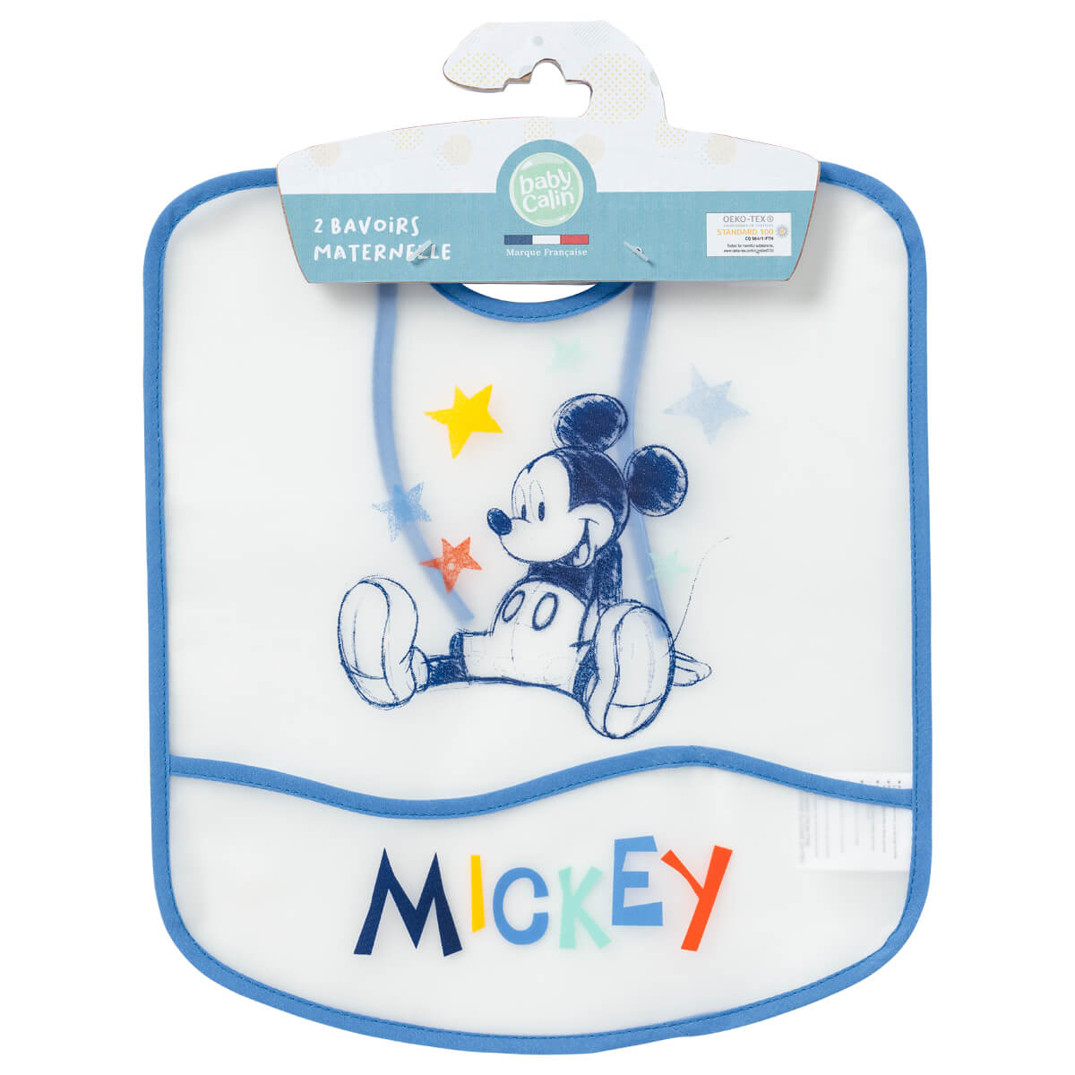 Bavoir 6 mois imperméable avec poche 28x32 cm - Mickey Cool Disney Baby - BB Malin