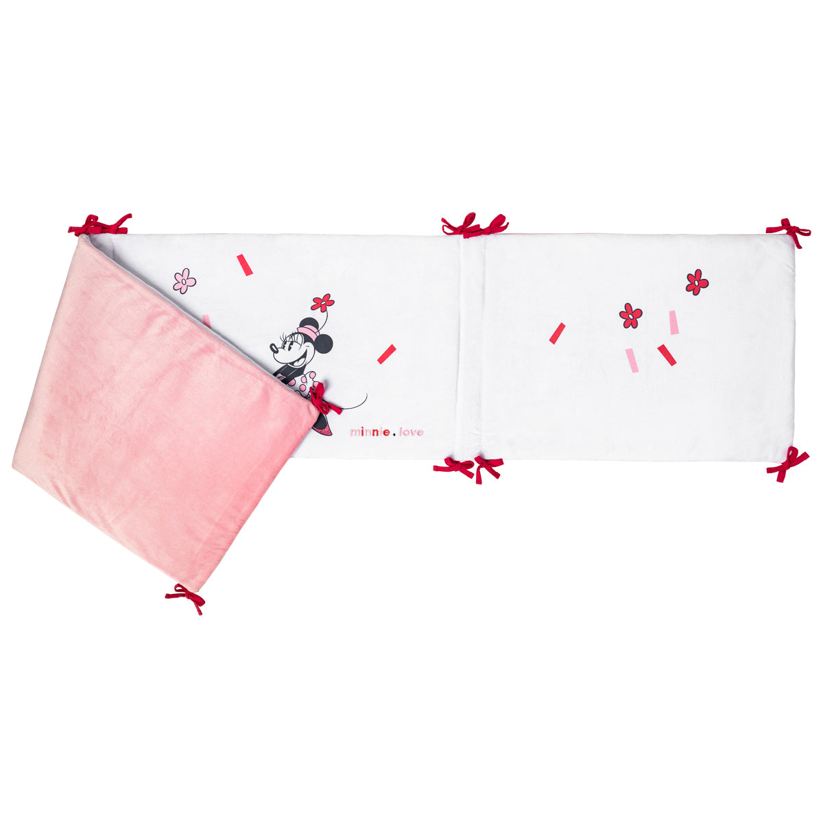 Tour de lit adaptable en velours Minnie Confettis - 40x180 cm Disney Baby - BB Malin